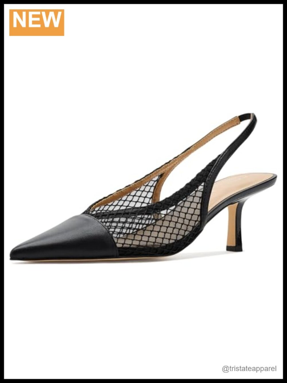 Pointed Toe Mesh Slingback Stiletto Dress Pump
